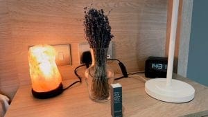 salt lamp in room