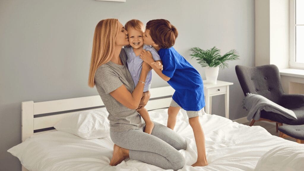 mum and children