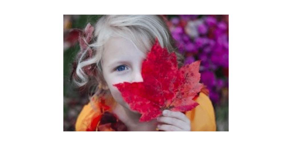 child with leaf