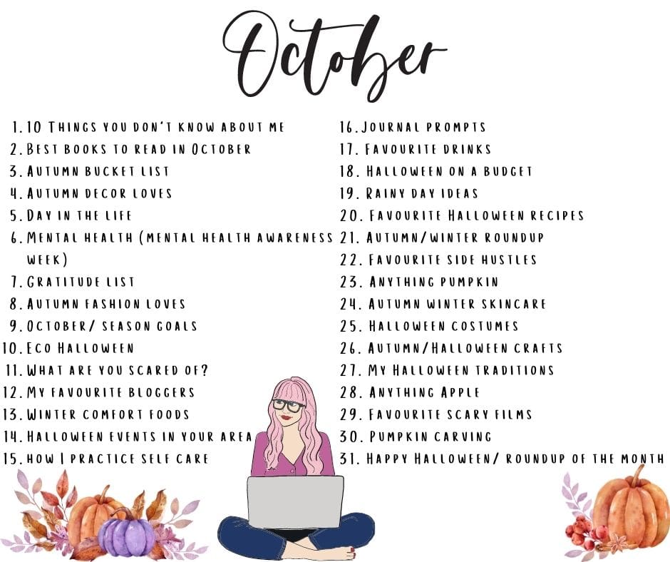 prompts forr blogtober