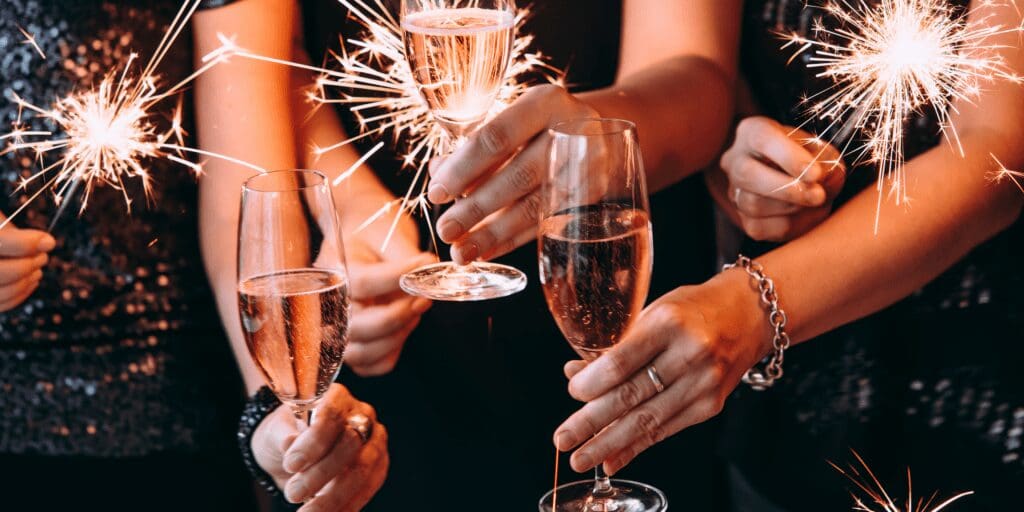 lets party champagne and sparklers
