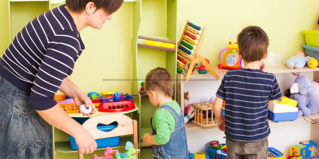 children tidying up