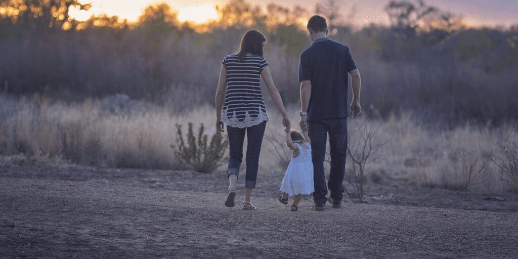 family enjoying a walk together