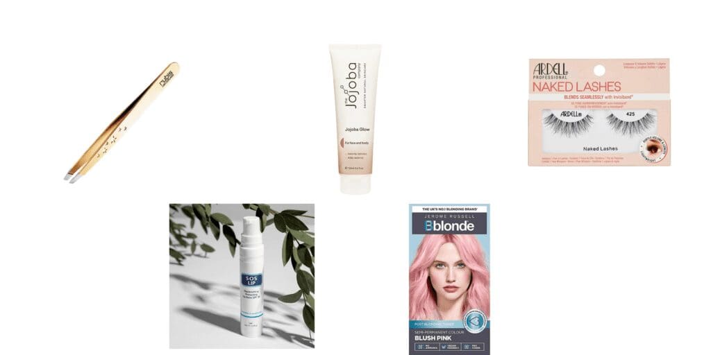 selection of beauty products