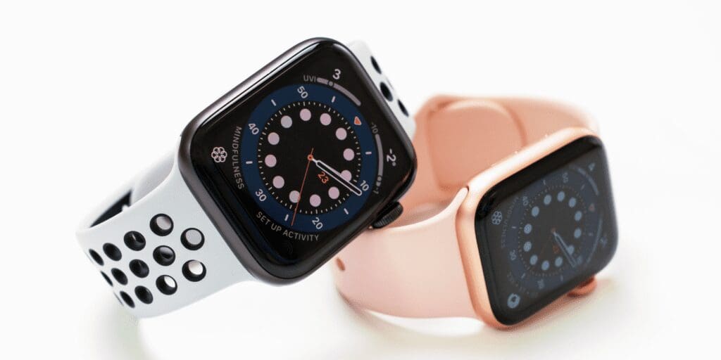 a pair of apple watches