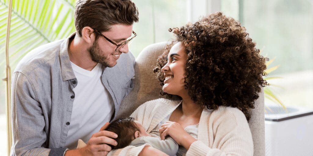 new family with newborn baby