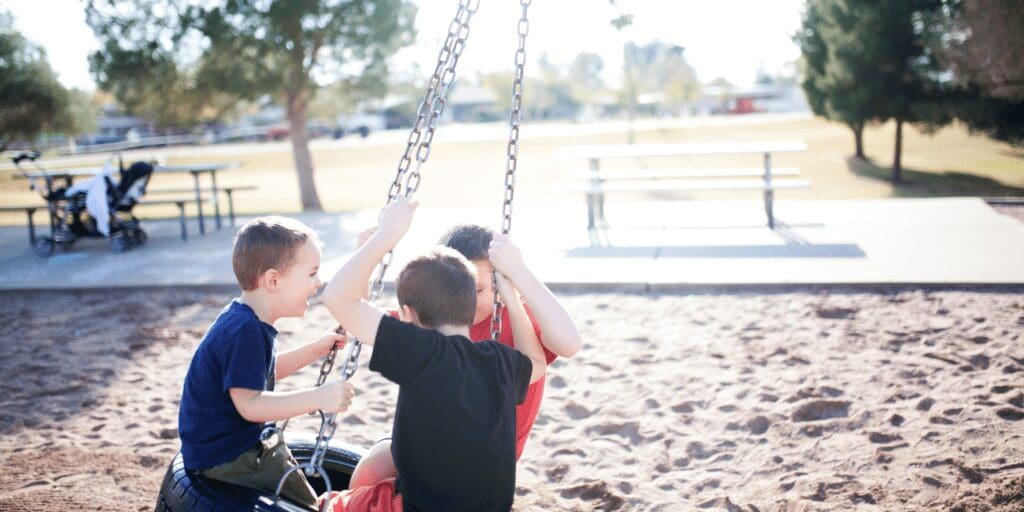 children playing outside