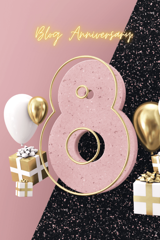 8th Blog Anniversary pinterest pin