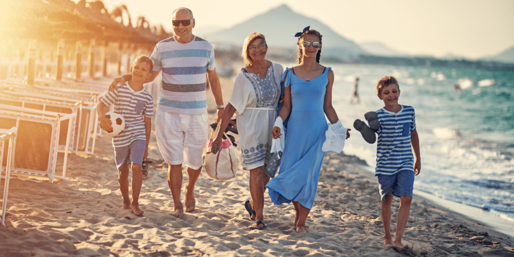 family on a beach