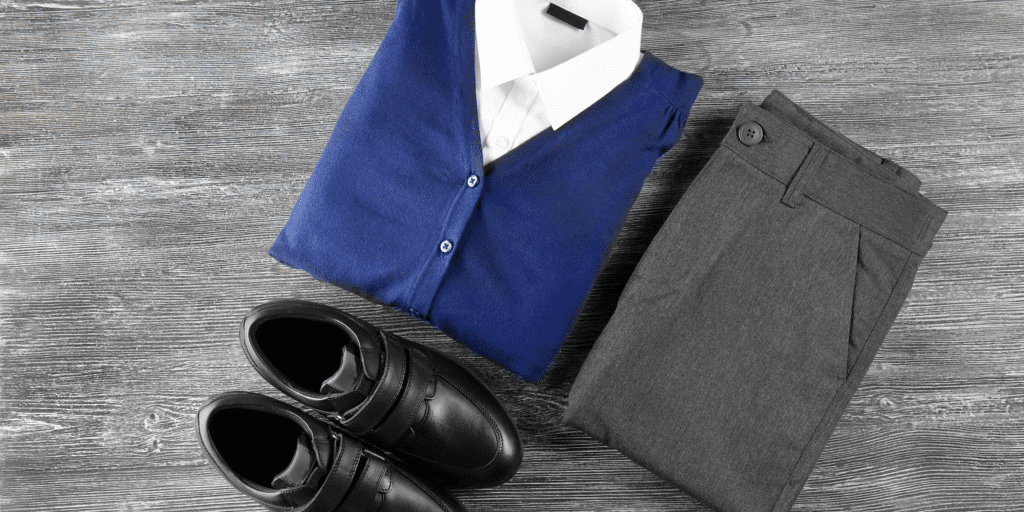 school uniform folded