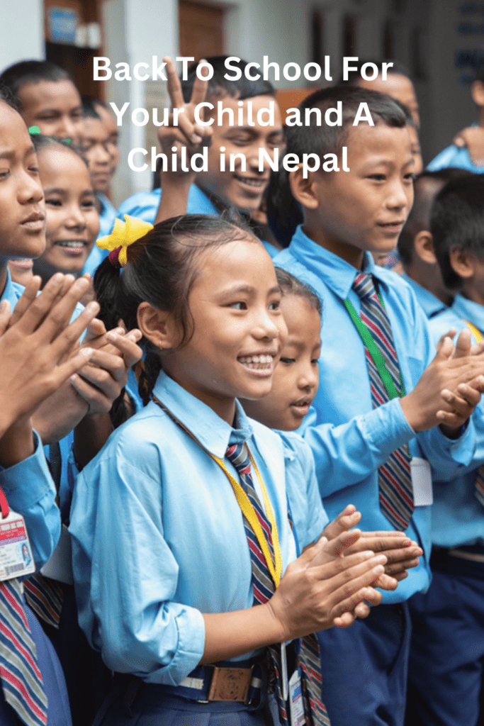Back To School For Your Child and A Child in Nepal pinterest pin