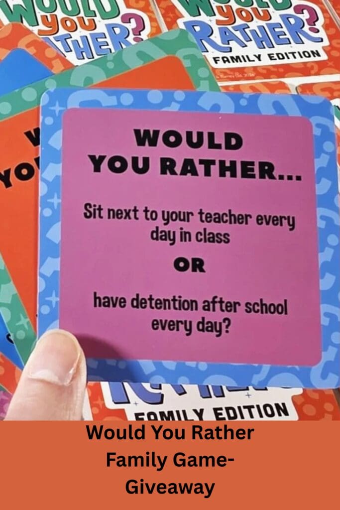 Would You Rather Family Game- Giveaway Pinterest Pin