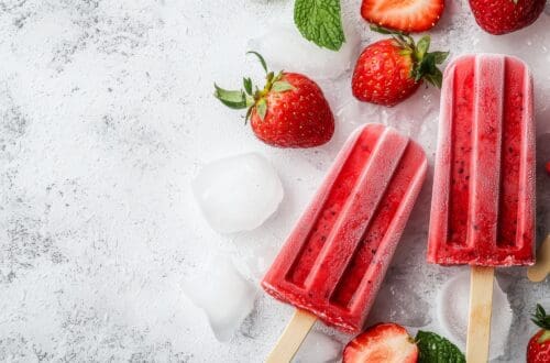 strawberry ice lollies